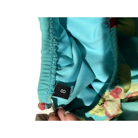 FLORAL BLUE SKIRT SIZE 8 | U1 - Picture 5 of 6